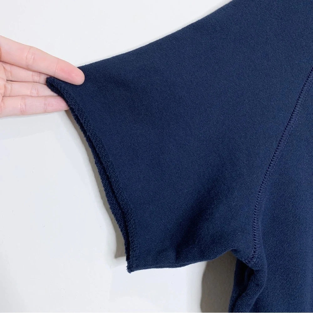 Mother The Raw Sleeve Square Sweatshirt Top *Goes South* Navy Rainbow Sz S - Picture 8 of 14